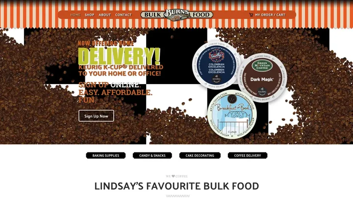 Burns Bulk Food website