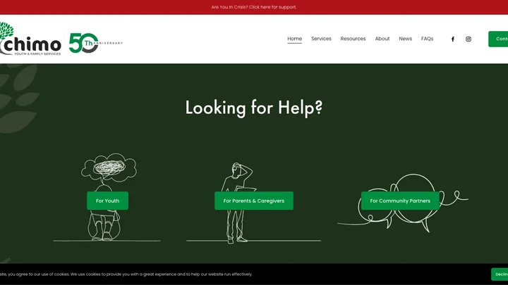 Chimo Youth Services website