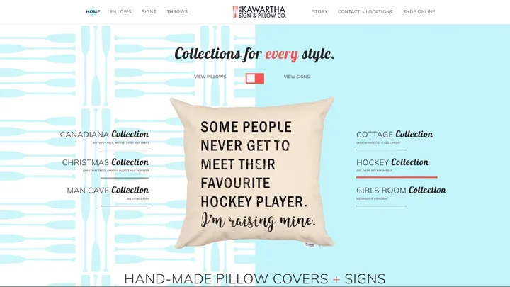 Kawartha Sign and Pillow website