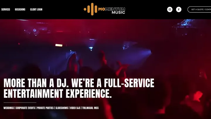 Momentum Music website