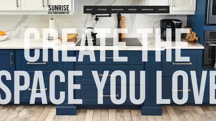 Sunrise Custom Cabinetry website