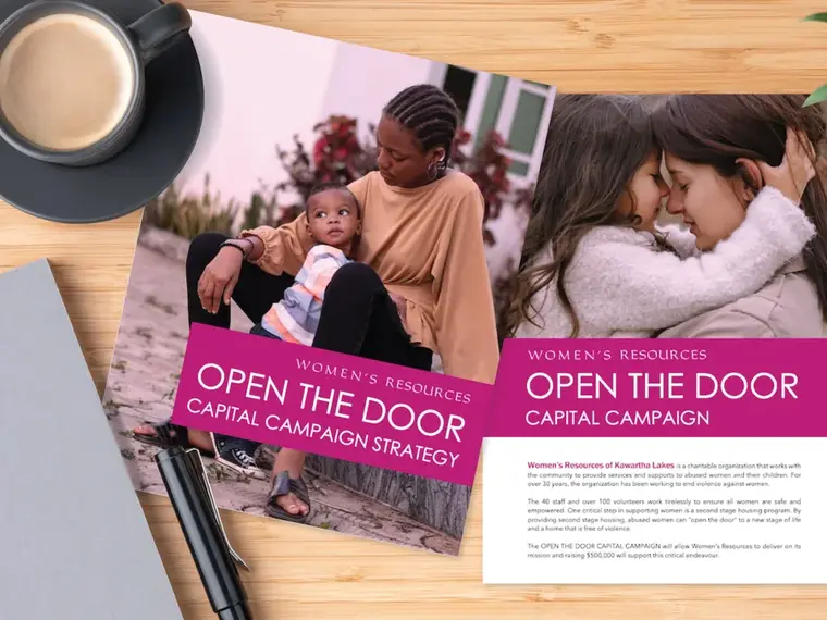Open the Door, the capital campaign strategy produced for Women's Resources.